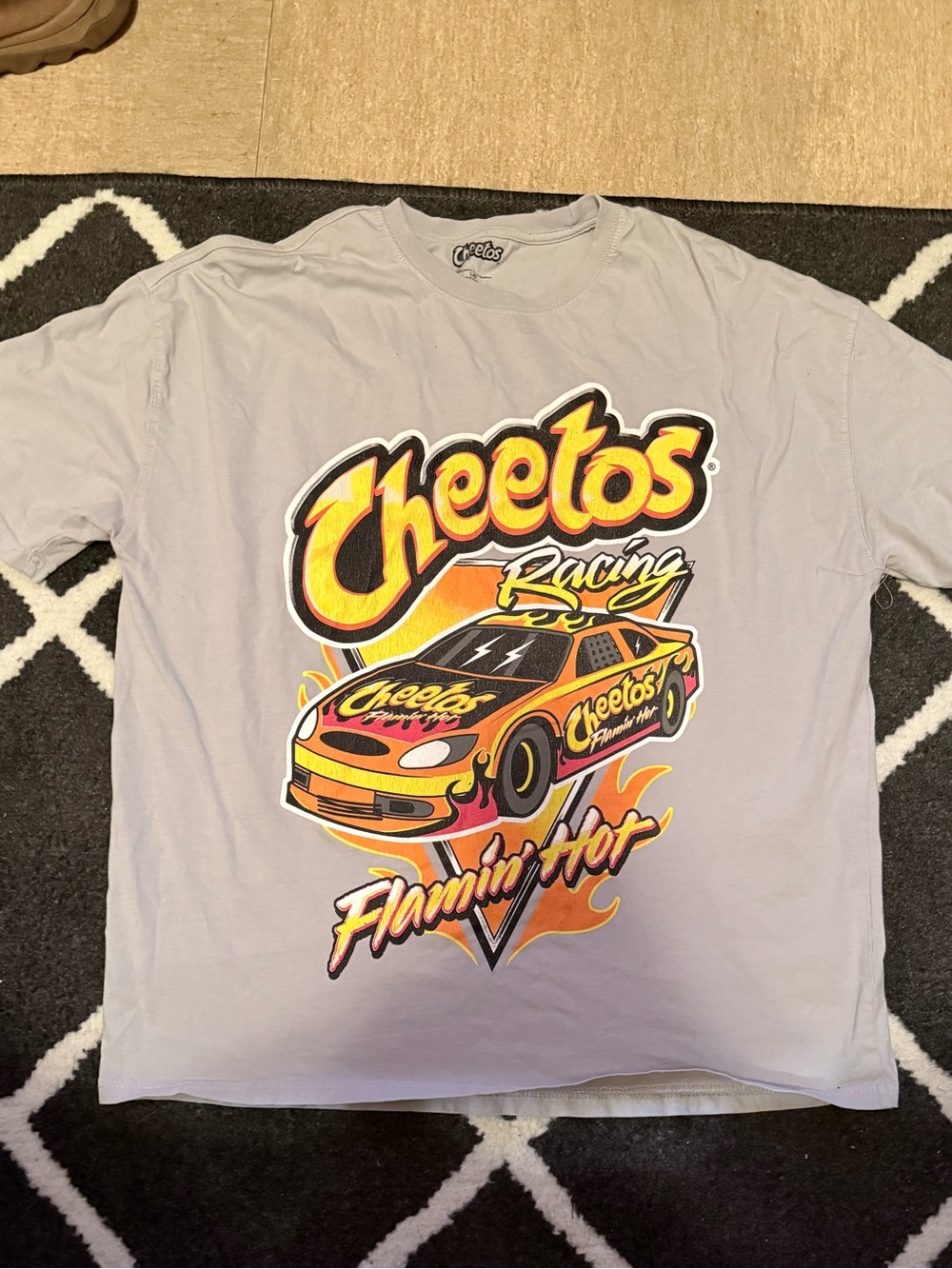 Fashion Nova Cheetos Racing 'Flamin Hot' Graphic Tee - Light Gray